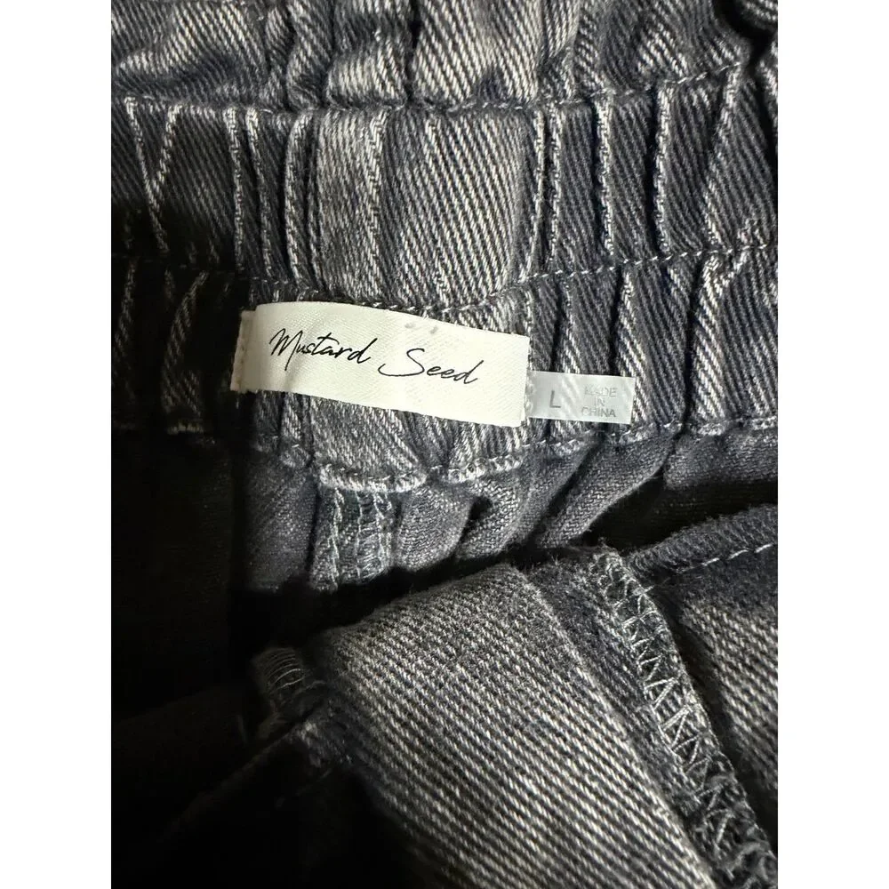 Mustard Seed Black Denim Shorts